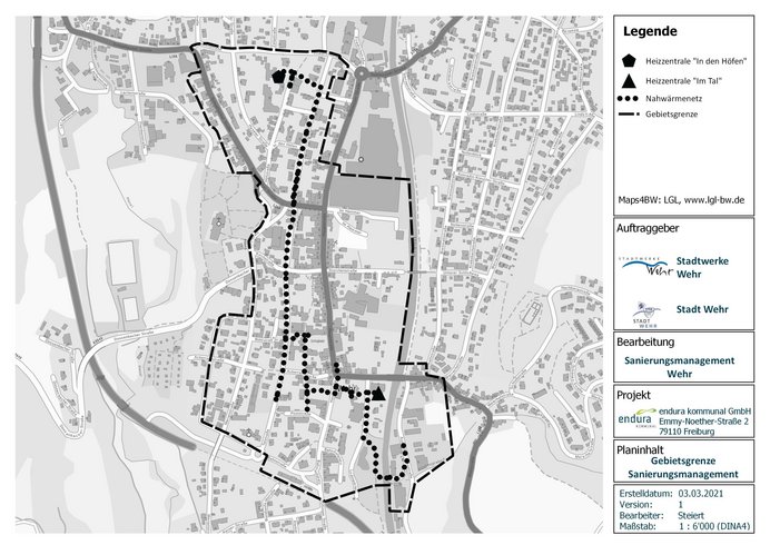 Plan Sanierungsgebiet Nahwärme